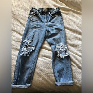Agolde '90s Mid Rise Distressed Light Wash Jeans